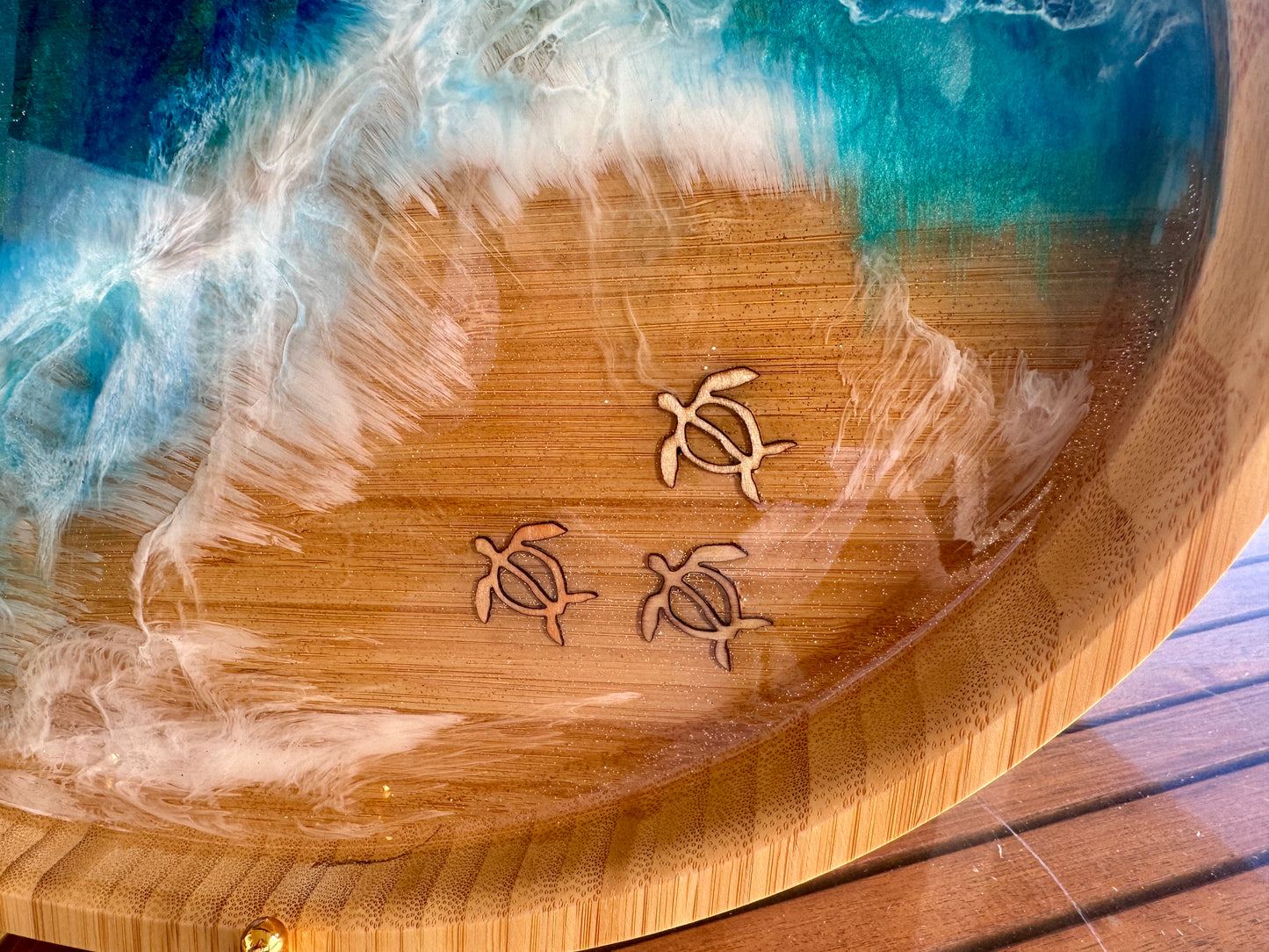 Ocean Themed Bamboo Resin Tray (NEW this summer)
