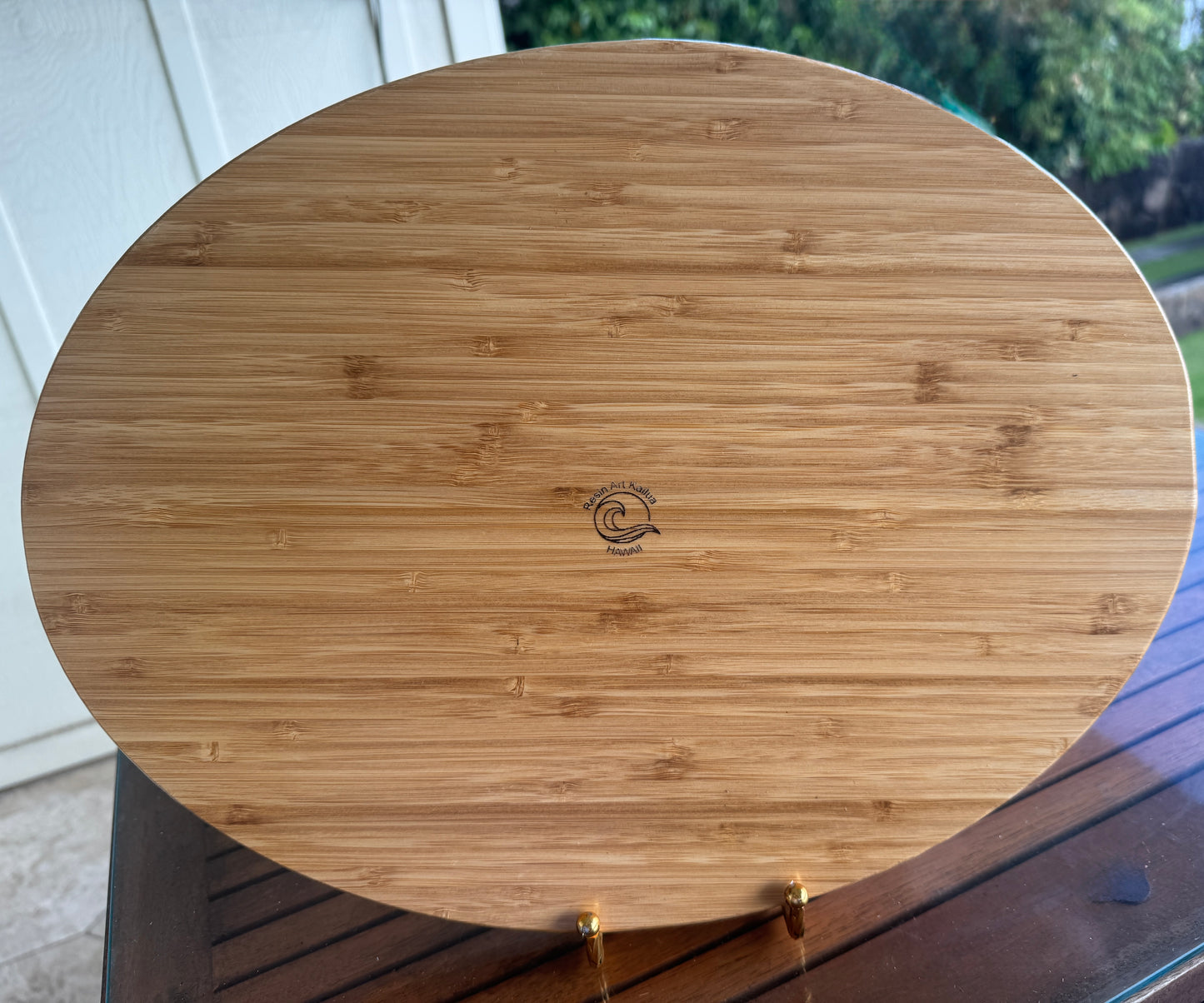 Ocean Themed Bamboo Tray with Three Honu (Turtles)