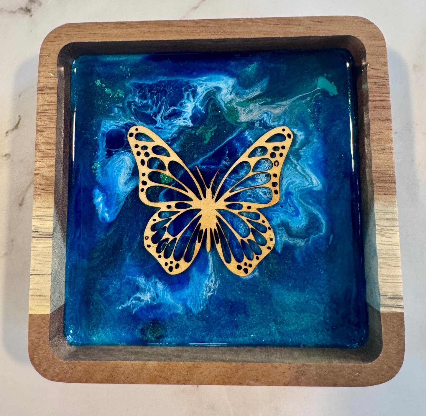 Monkey Pod Butterfly Ring Dish
