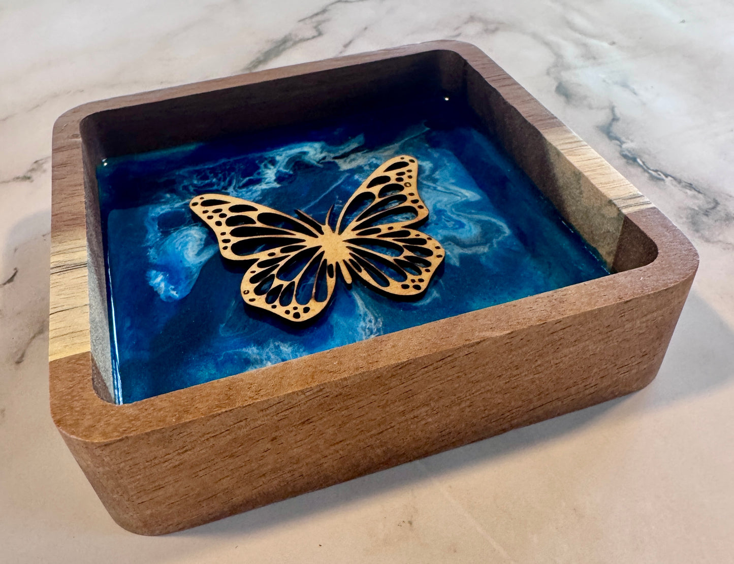 Monkey Pod Butterfly Ring Dish