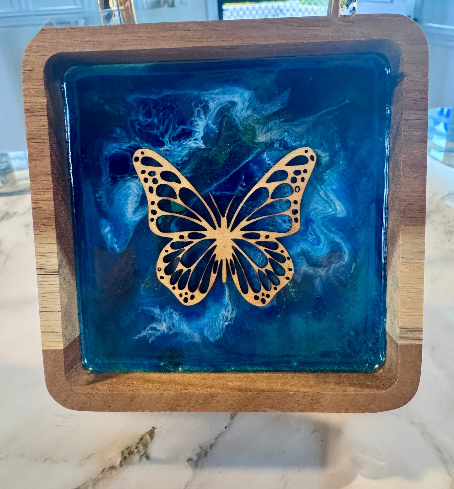 Monkey Pod Butterfly Ring Dish