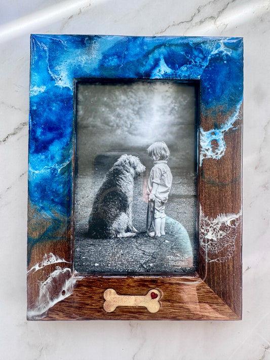 Rustic Ocean-Themed Dog Picture Frame