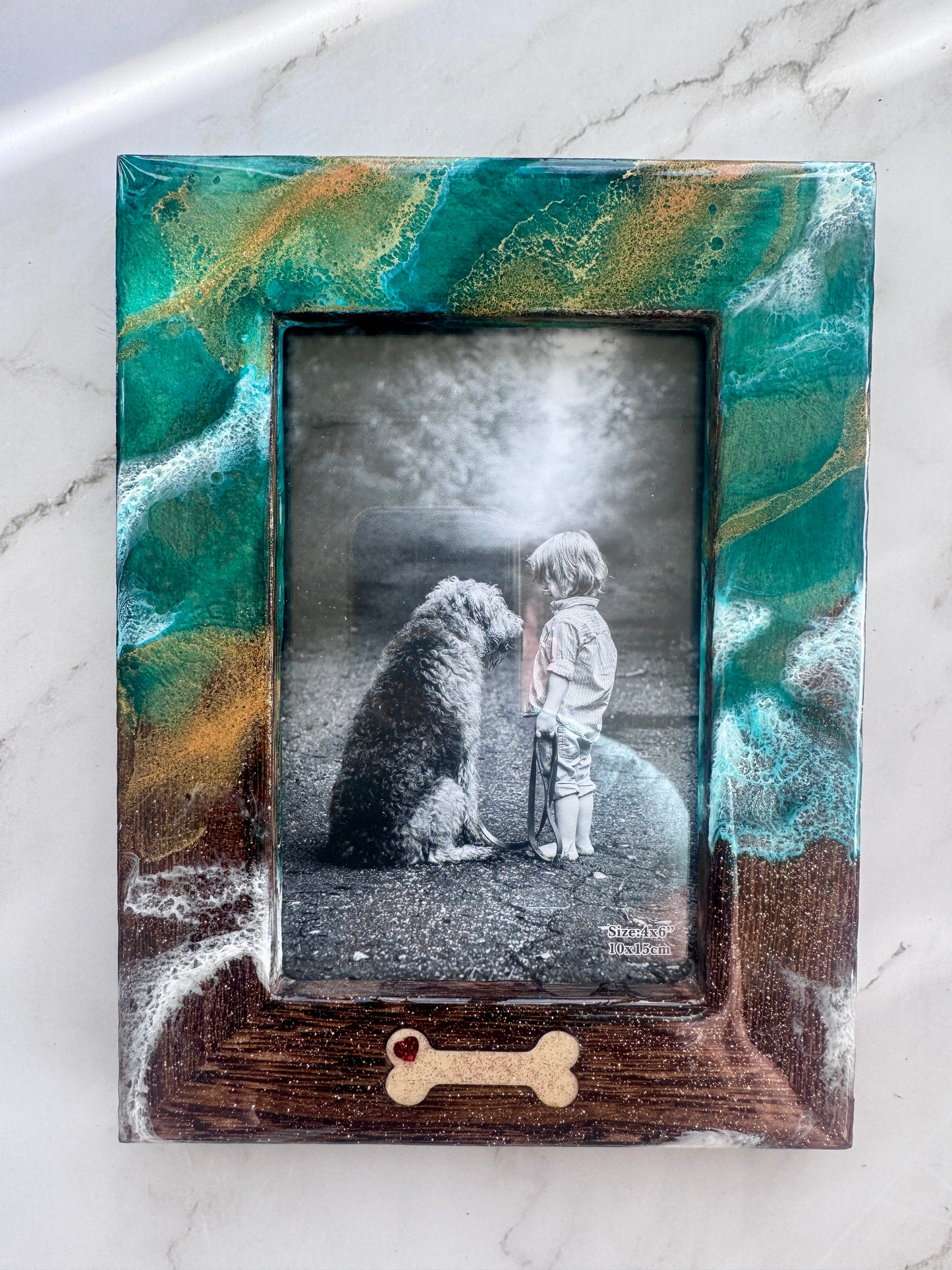 Rustic Ocean-Themed Dog Picture Frame
