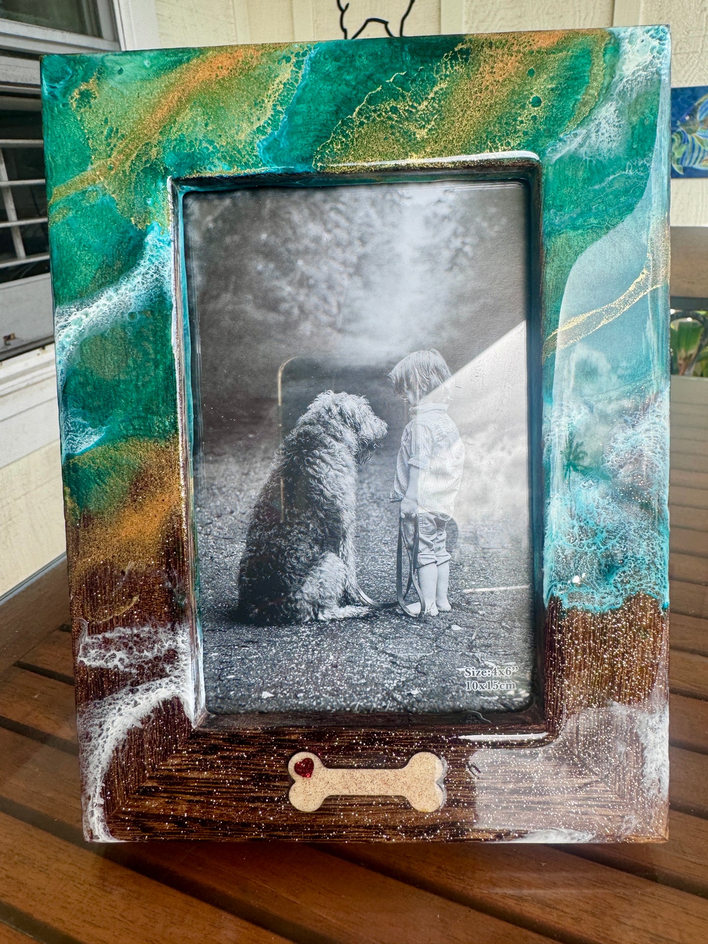 Rustic Ocean-Themed Dog Picture Frame