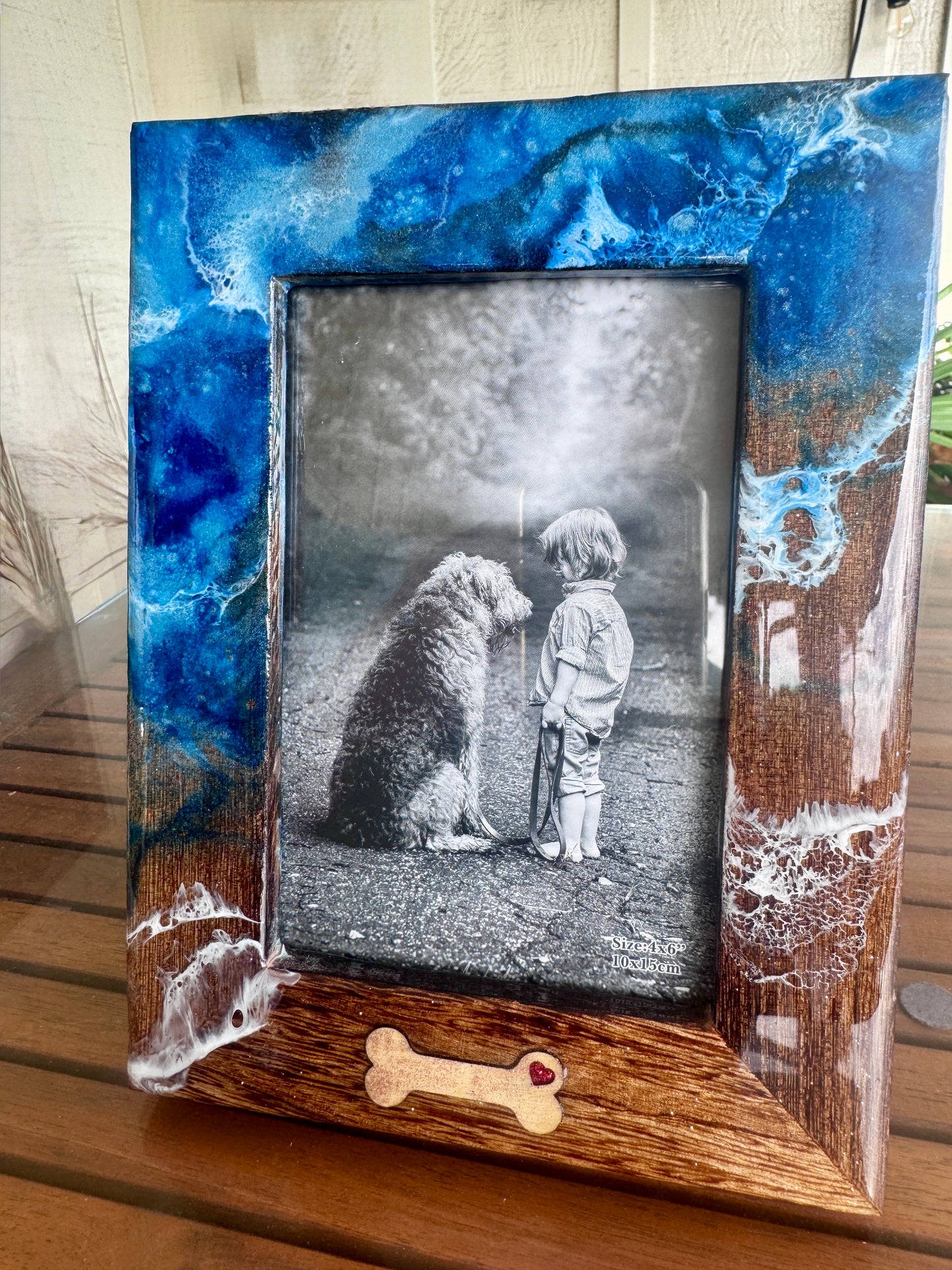 Rustic Ocean-Themed Dog Picture Frame