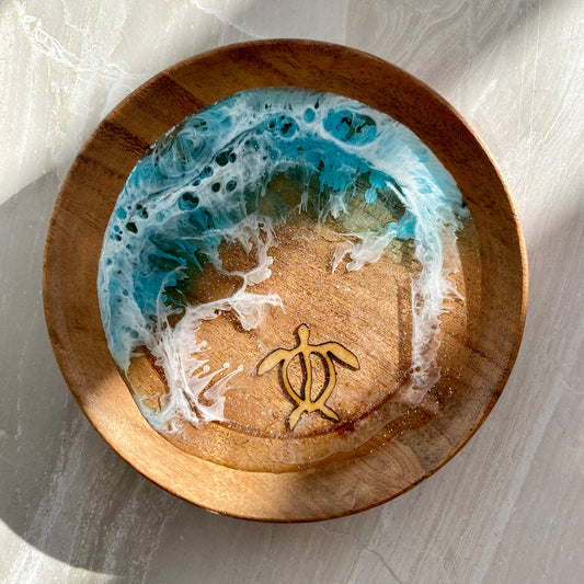 Starfish Ocean Themed Bamboo & Resin Tea Tray – Resin Art Kailua