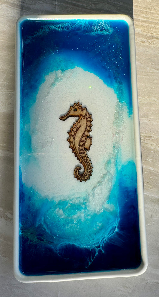 Sea Horse Ceramic Vanity Tray
