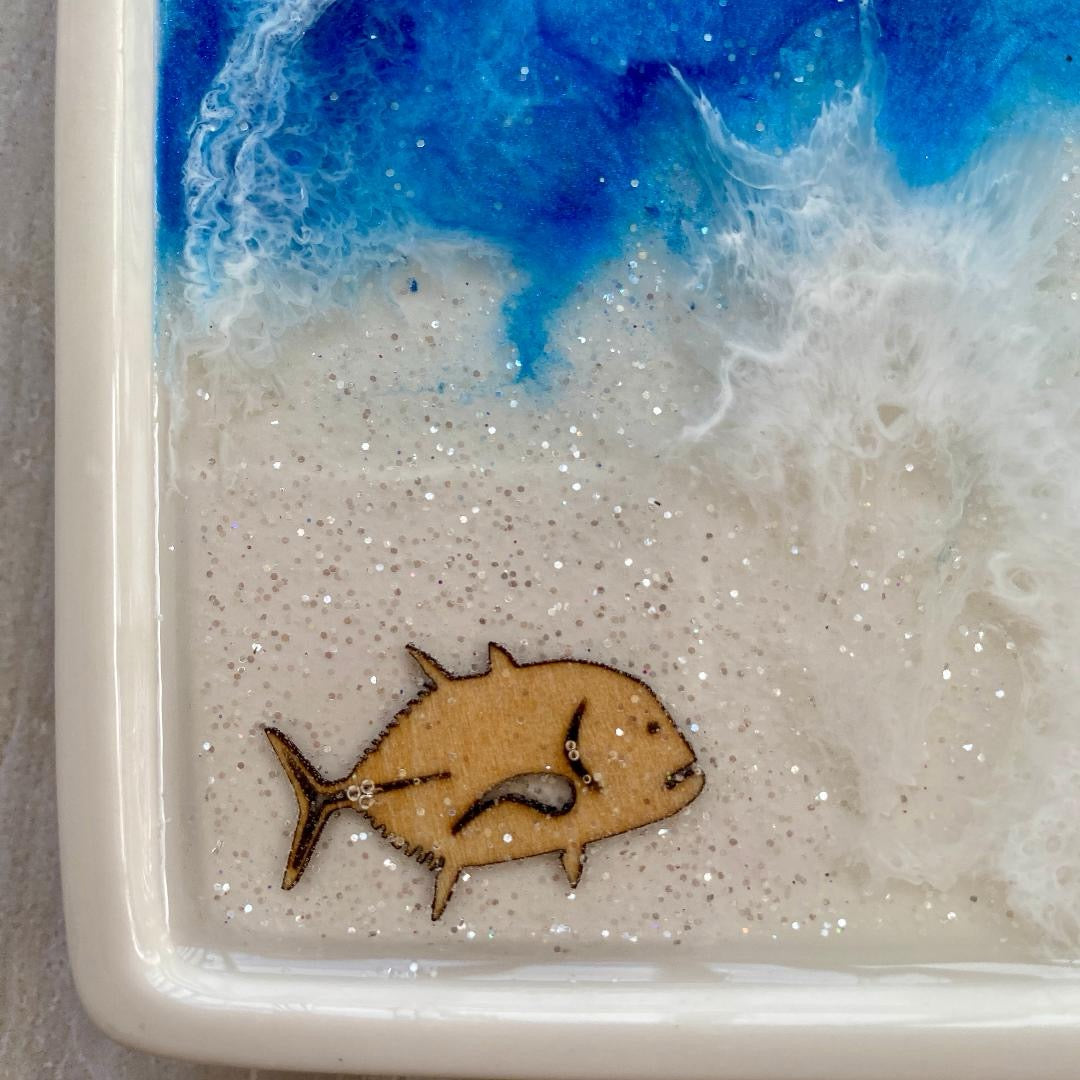 Ulua Fish (trevally) Ocean Themed Soap Dish – Resin Art Kailua