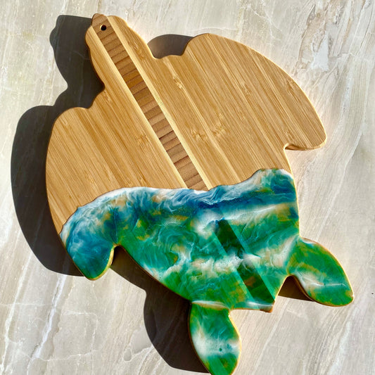 Sea Turtle (Honu) Resin and Bamboo Charcuterie Board