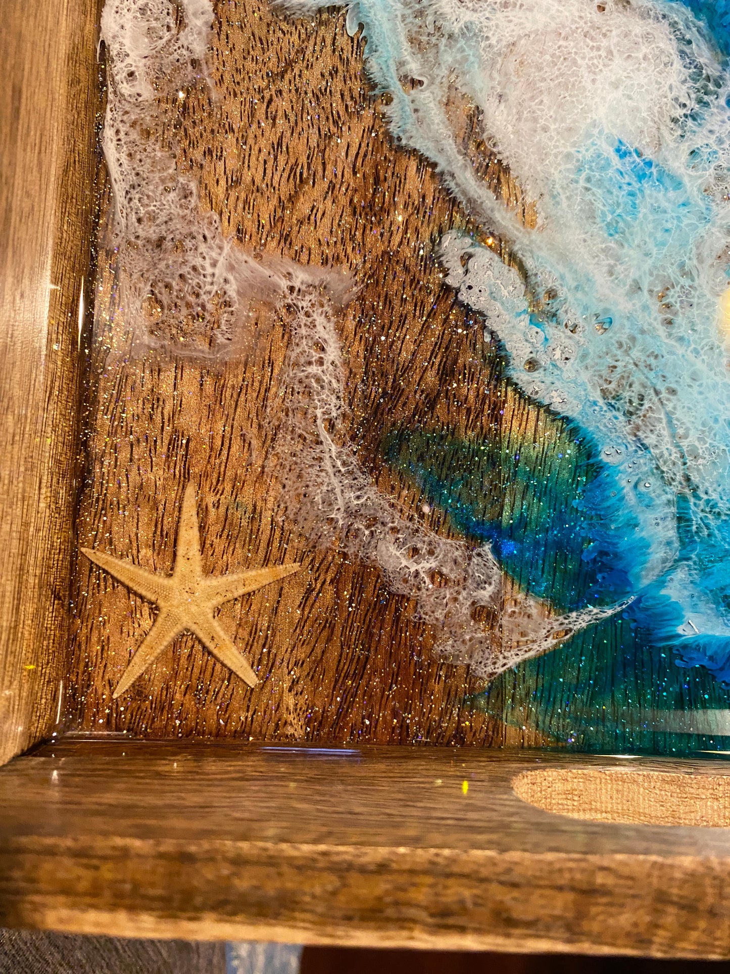 Starfish Ocean Themed Mango Wood Tray