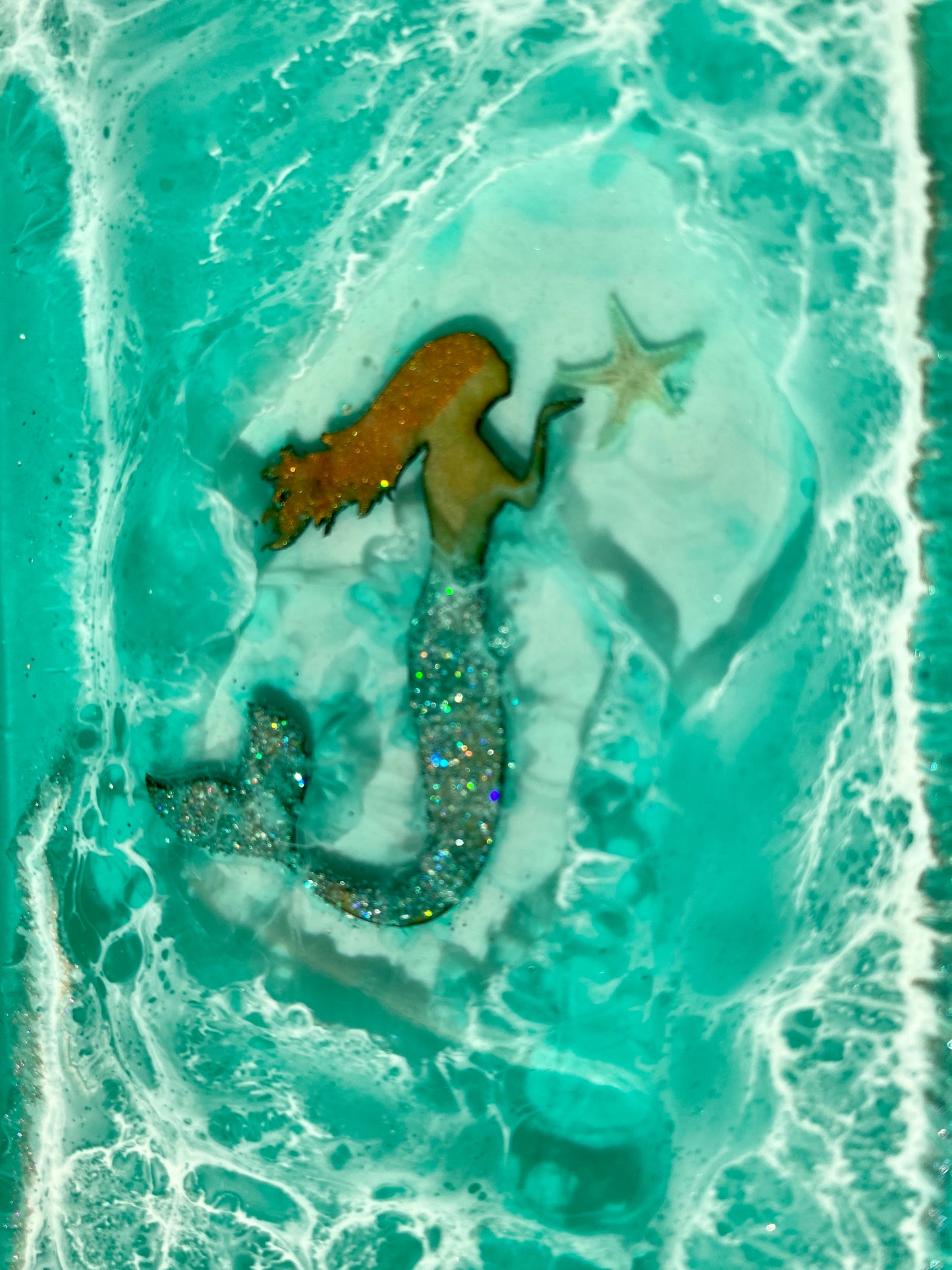 Swimming Mermaid in Resin Vanity Tray