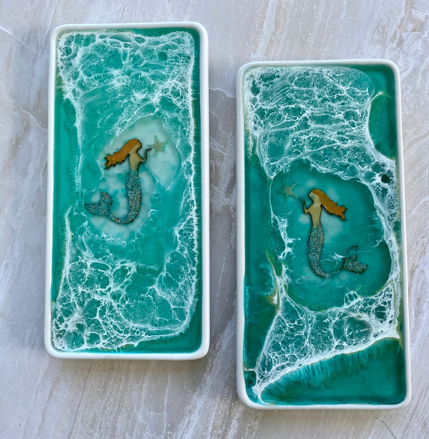 Swimming Mermaid in Resin Vanity Tray