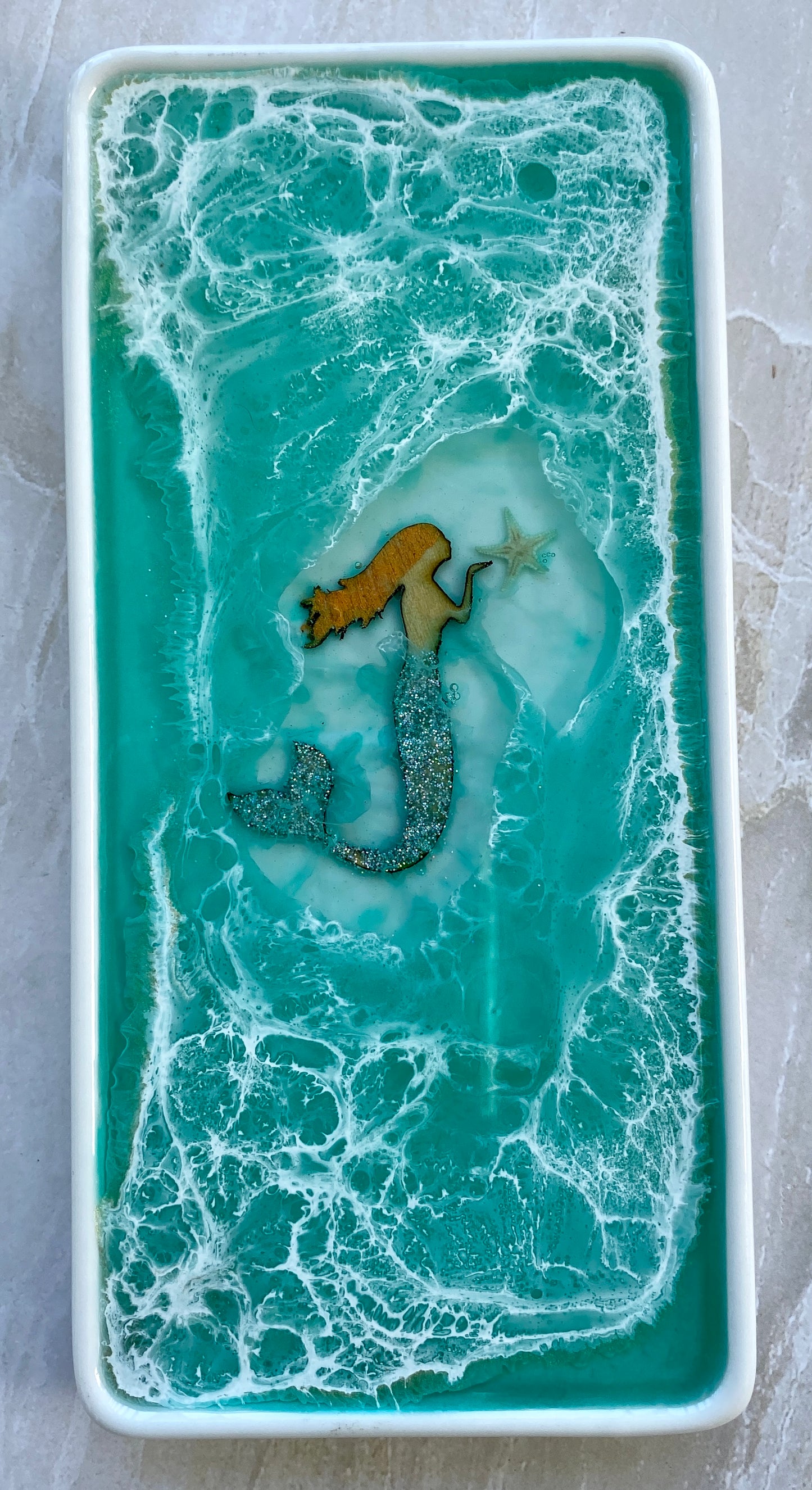 Swimming Mermaid in Resin Vanity Tray