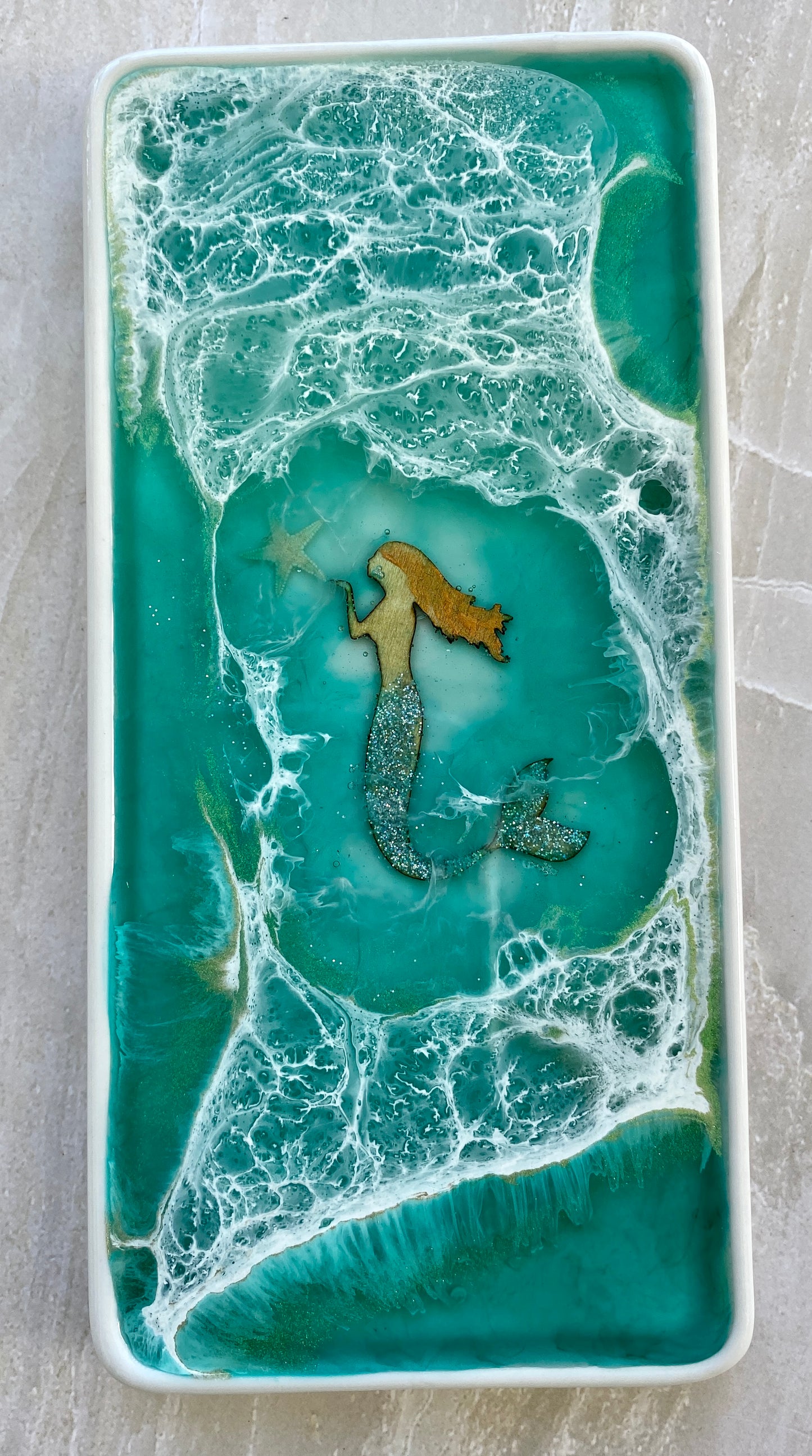 Swimming Mermaid in Resin Vanity Tray